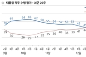 [한국갤럽] 문 대통령 지지율 2주 연속 소폭 하락…46