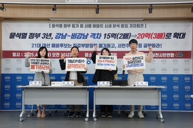 尹정부 3년 결과물, 강남-非강남 아파트값 20억 차이