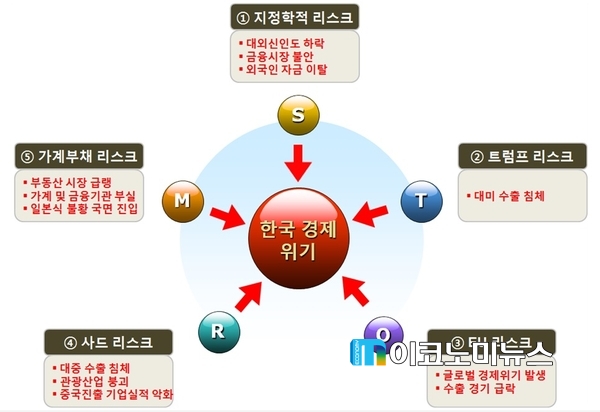 한국 경제 5대 리스크의 경제적 악영향 / 자료 : 현대경제연구원
