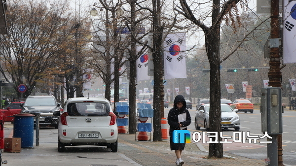 M이코노미 사진DB(지난 20일 서울 여의도 일대에 날린 눈)