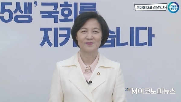 추미애 더불어민주당 대표 / 사진 : 더불어민주당 유튜브 화면 캡쳐
