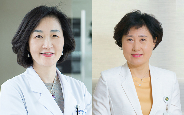 왼쪽/ 정성애 소화기내과 교수, 오른쪽/ 현석경 간호부원장
