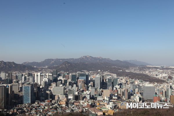1월 미세먼지 농도 '좋음' 단계일 때 서울의 하늘