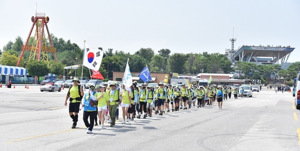 임진각에 들어오는 100여명의 대원들 <사진 : 경기도 제공>