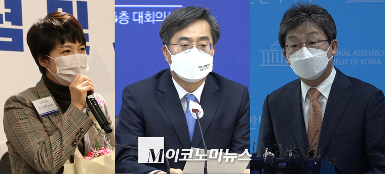 왼쪽부터 김은혜 국민의힘 의원, 김동연 전 새로운물결 대표, 유승민 국민의힘 전 의원 <사진 : M이코노미DB>