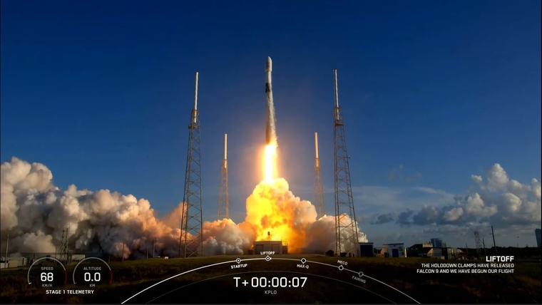 다누리호 발사장면(출처:SpaceX 유튜브 채널 캡처)