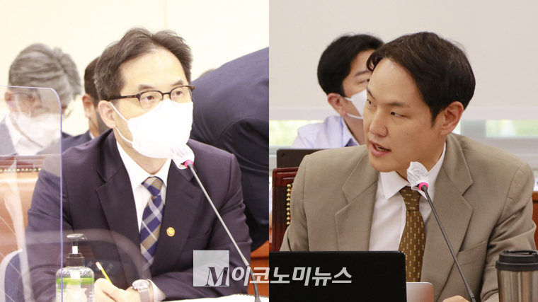 한기정 공정거래위원장(왼쪽), 김한규 더불어민주당 의원(오른쪽)
