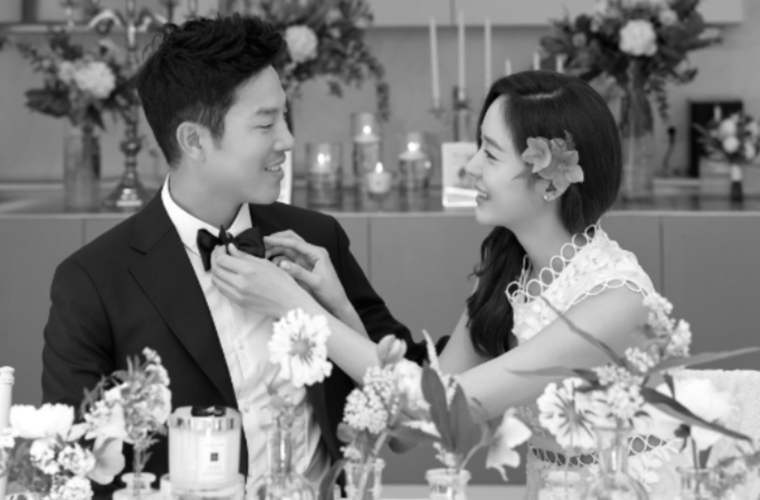 (왼쪽부터) 프로골퍼 안성현씨와 배우 성유리. <사진: 에스엘이엔티 제공>