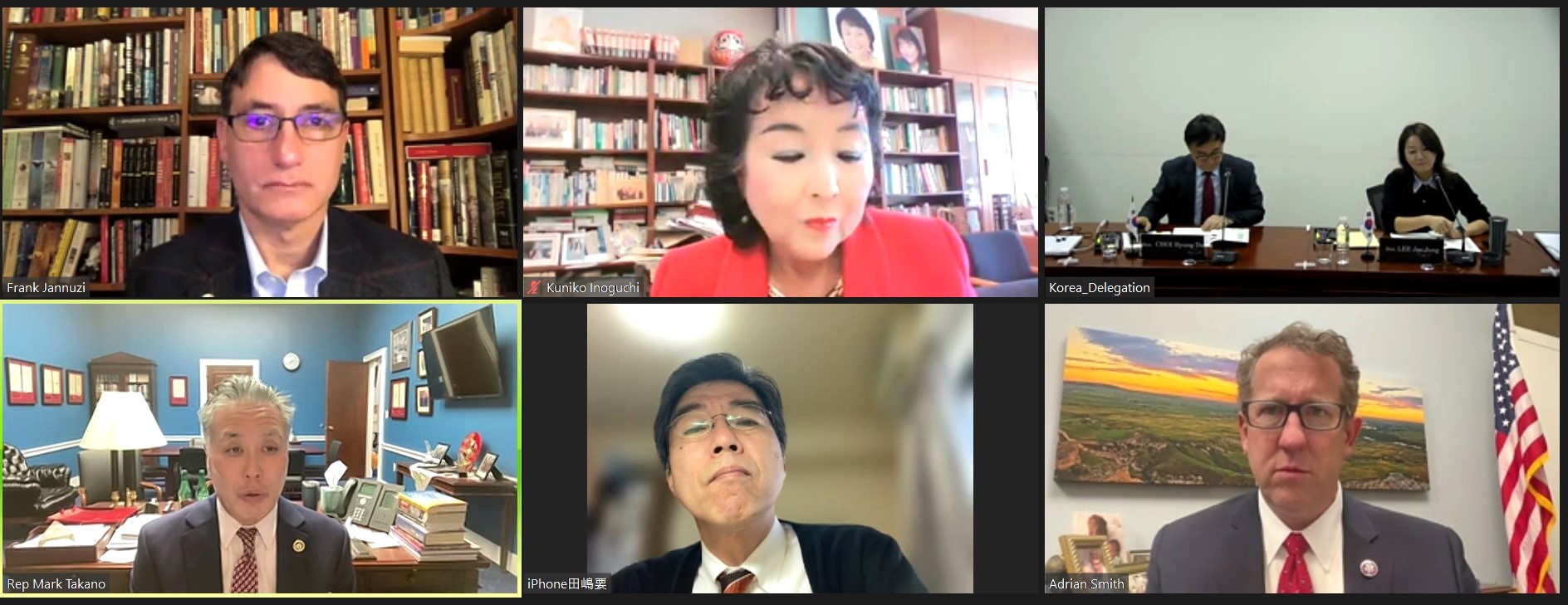 7일 오전9시 화상으로 열린 제35차 한미일 의원회의 에서 한국의 대표단으로 이재정(더불어민주당)의원과 최형두(국민의힘)의원이 참석했다. (사진_대한민국국회) 