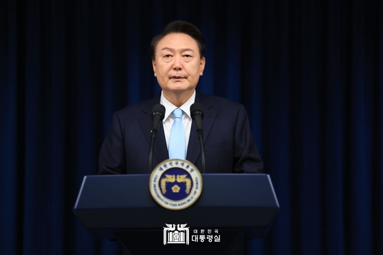 윤석열 대통령은 1일 오전 의대 정원 확대와 관련한 대국민 담화를 발표했다. <사진 : 대통령실>