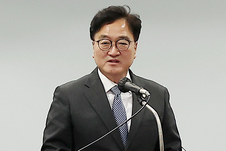 우원식 국회의장이 6·15 남북정상회담 24주년 기념식에서 발언하고 있다 . (사진=국회사무처)