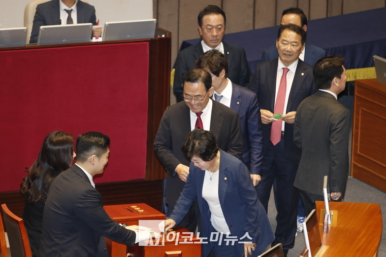주호영 국민의힘 의원이 투표하고 있다. (사진=최동환 기자)