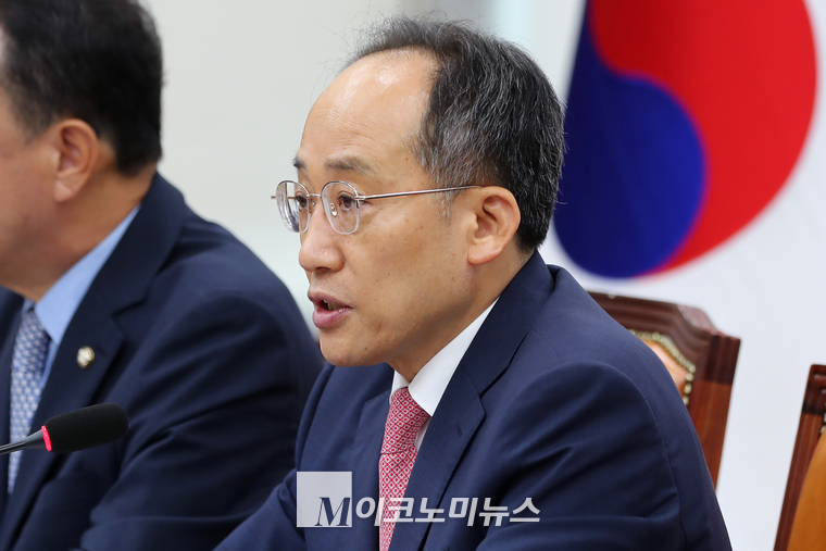 추경호 원내대표가 지난 4일 최고위에서 발언하고 있다. (사진=최동환 기자)
