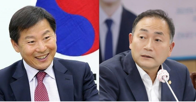 국민의힘 이철규(왼쪽) 의원과 더불어민주당 김원이 의원