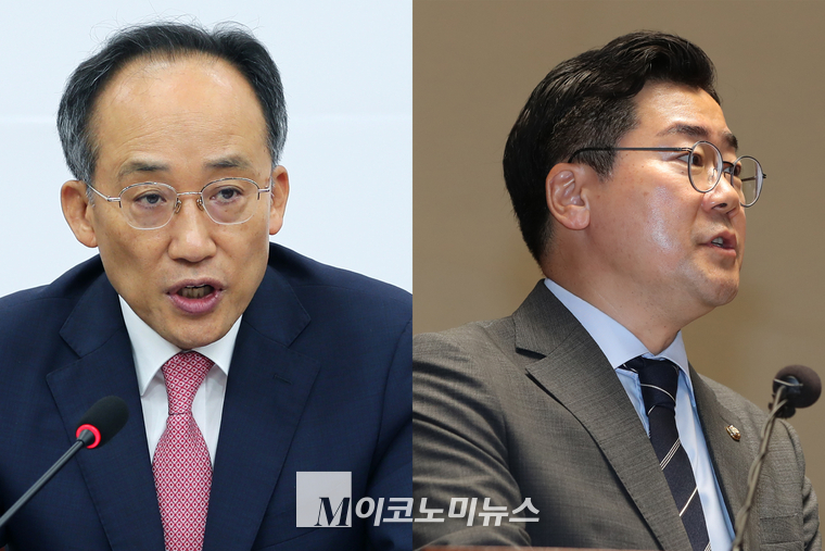 추경호 국민의힘 원내대표(왼쪽)와 박찬대 더불어민주당 원내대표. (사진=최동환 기자)