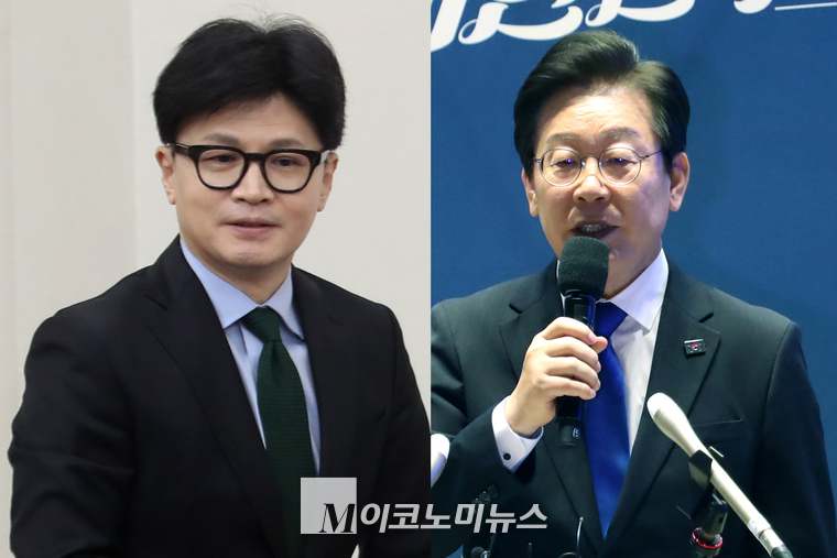 한동훈 국민의힘 대표(왼쪽)와 이재명 더불어민주당 대표. (사진=최동환 기자)