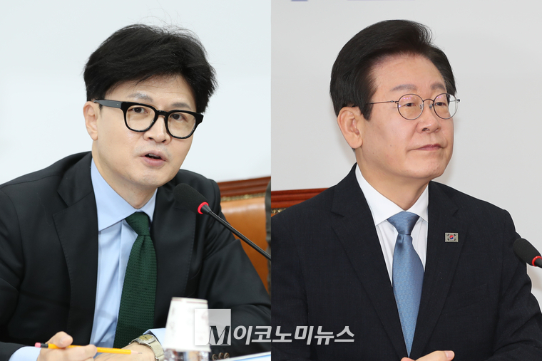 한동훈 국민의힘 대표(왼쪽)와 이재명 더불어민주당 대표. (사진=최동환 기자)
