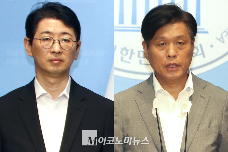 주진우 국민의힘 의원(왼쪽)과 조승래 더불어민주당 의원. (사진=최동환 기자)