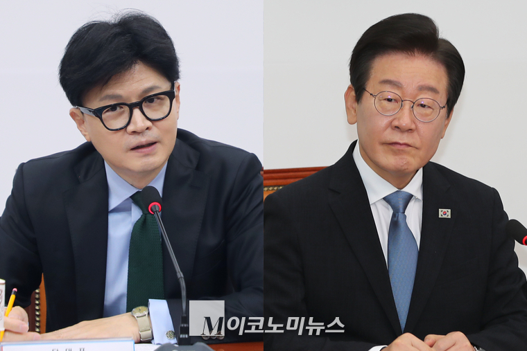 한동훈 국민의힘 대표(왼쪽)와 이재명 더불어민주당 대표. (사진=최동환 기자)