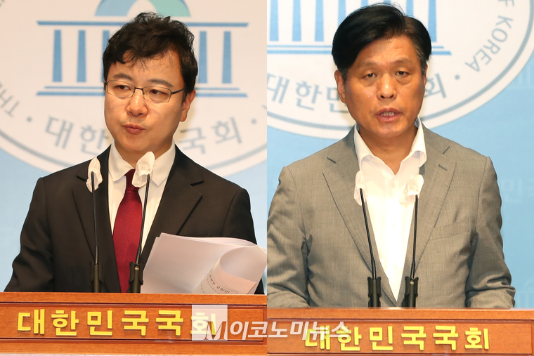 호준석 국민의힘 대변인(왼쪽)과 조승래 더불어민주당 수석대변인. (사진=최동환 기자0