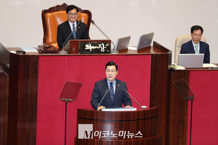 박찬대 더불어민주당 원내대표가 4일 국회 교섭단체 대표연설을 하고 있다. (사진=최동환 기자)