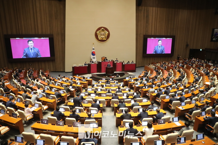 박찬대 더불어민주당 원내대표가 4일 국회 교섭단체 대표연설을 하고 있다. (사진=최동환 기자)
