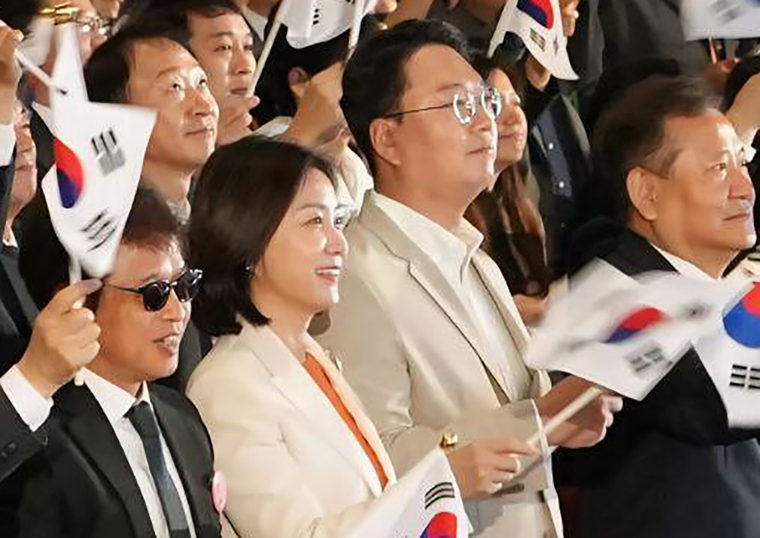 허은아 개혁신당 대표와 천하람 개혁신당 원내대표가 9일 한글날 경축식에 참석해 있다. (개혁신당)
