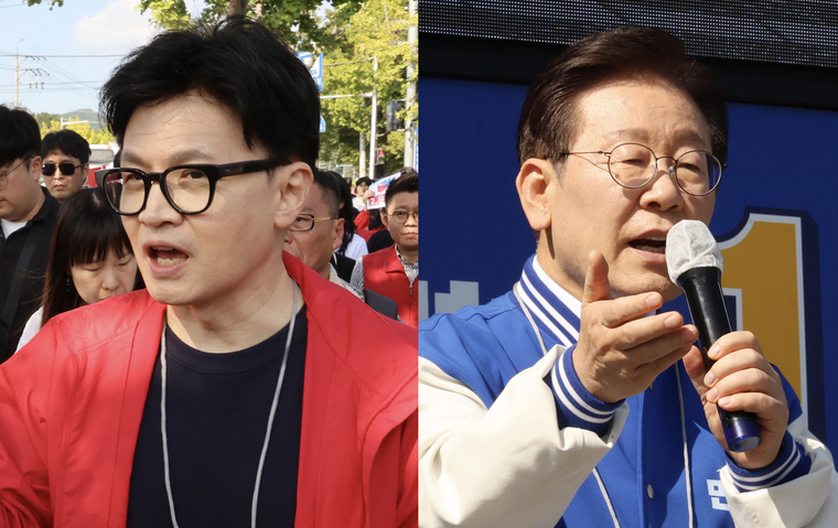 한동훈 국민의힘 대표(왼쪽)와 이재명 더불아민주당 대표. 