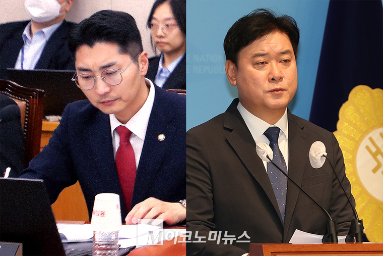 박준태 국민의힘 대변인(왼쪽)과 윤종군 더불어민주당 대변인. (사진=최동환 기자)