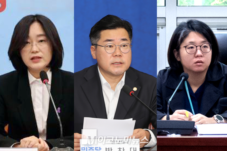 왼쪽부터 김재연 진보당 상임대표, 박찬대 더불어민주당 원내대표, 용혜인 기본소득당 대표. 