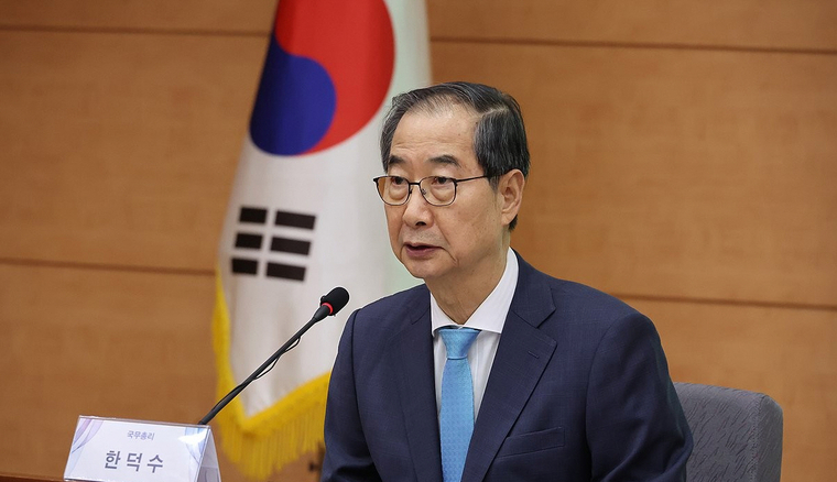 한덕수 국무총리가 30일 서울 종로구 정부서울청사에서 열린 2050 탄소중립녹색성장위원회 제3차 전체 회의에서 발언하고 있다. 사진=연합뉴스
