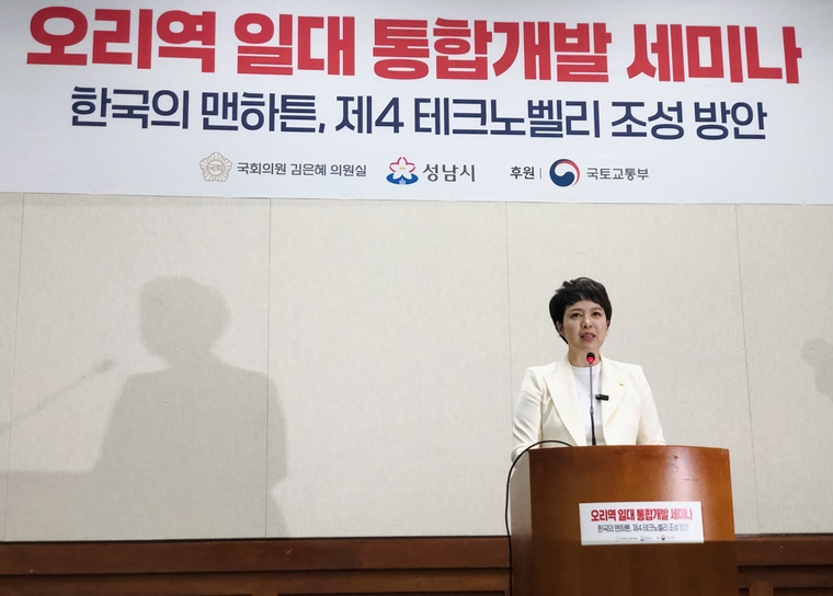 국민의힘 김은혜 의원이 성남시, 국토부와 함께 오리역 통합개발 세미나를 개최하며 세미나를 주제했다 <김은혜 의원실 제공>