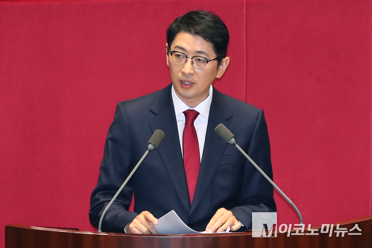 주진우 국민의힘 의원이 반대토론에 나서고 있다. (사진=최동환 기자)