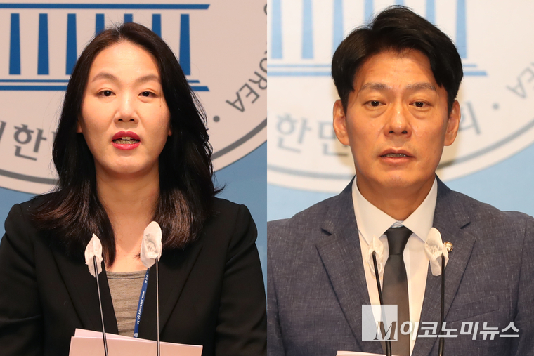 김혜란 국민의힘 대변인(왼쪽)과 한민수 더불어민주당 대변인. (사진=최동환 기자)