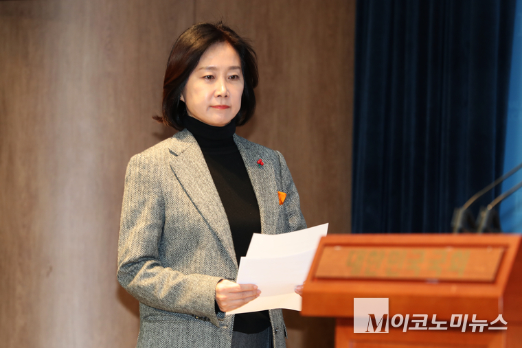 허은아 개혁신당 대표가 기자회견장에 입장하고 있다. (사진=최동환 기자)