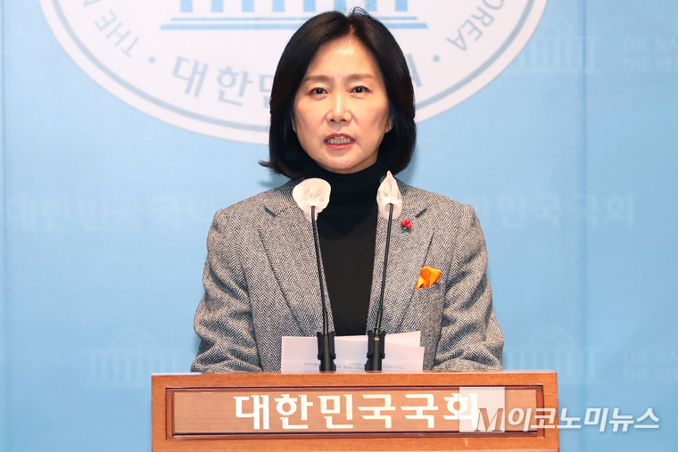 허은아 개혁신당 대표가 7일 국회 소통관에서 긴급기자회견을 하고 있다. (사진=최동환 기자)