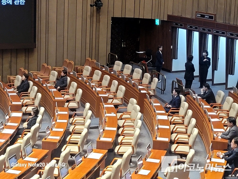 국민의힘 의원들이 퇴장했다.