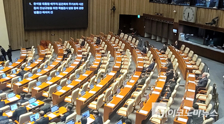 국민의힘 의원들이 퇴장했다.