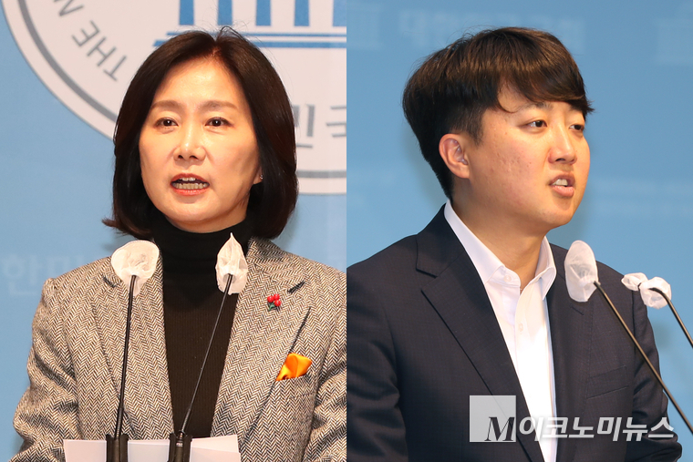허은아 개혁신당 대표(왼쪽)와 이준석 개혁신당 의원. 사진=최동환 기자