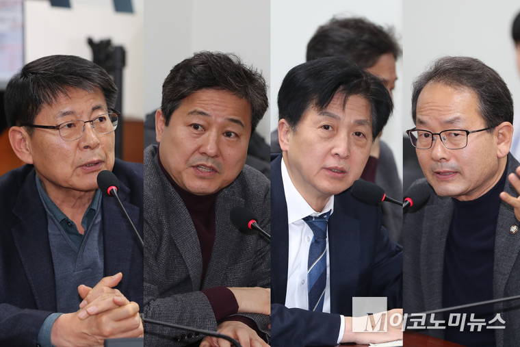 왼쪽부터 더불어민주당 서삼석, 김영배, 오기형, 강준현 의원. 사진=최동환 기자