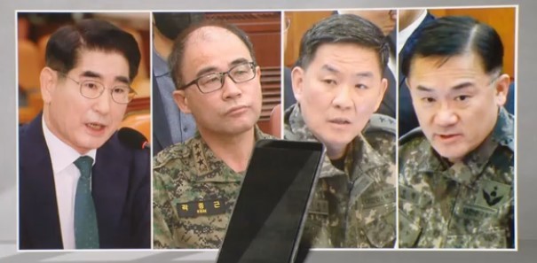 김용현(왼쪽부터), 곽종근, 이진우, 여인형. MBC 뉴스데스크 캡처