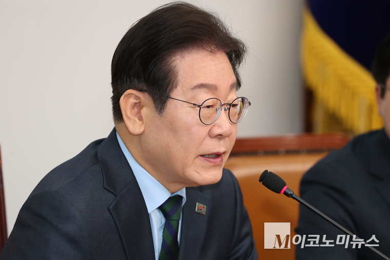 이재명 더불어민주당 대표가 지난 21일 최고위원회의에서 발언하고 있다. 사진=최동환 기자