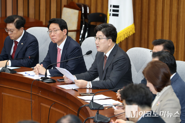 권성동 국민의힘 원내대표가 7일 원내대책외의에서 발언하고 있다. 사진=최동환 기자