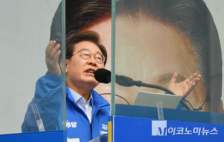 이재명 더불어민주당 대통령 선거 후보가 20일 경기도 의정부시 유세에서 발언하고 있다. 사진=최동환 기자