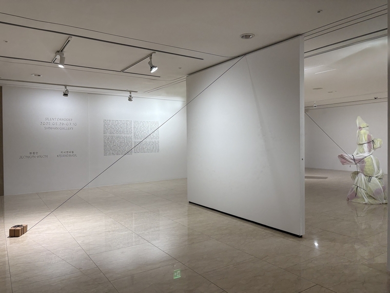 신한은행 ‘Silent Dragger(조용히 끄는 사람)’ 작품 전시. 사진=신한은행