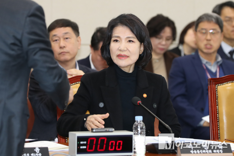 이진숙 방송통신위원회 위원장이 지난 3월 5일 국회 과학기술정보방송통신위원회에 출석했다. 사진=최동환 기자