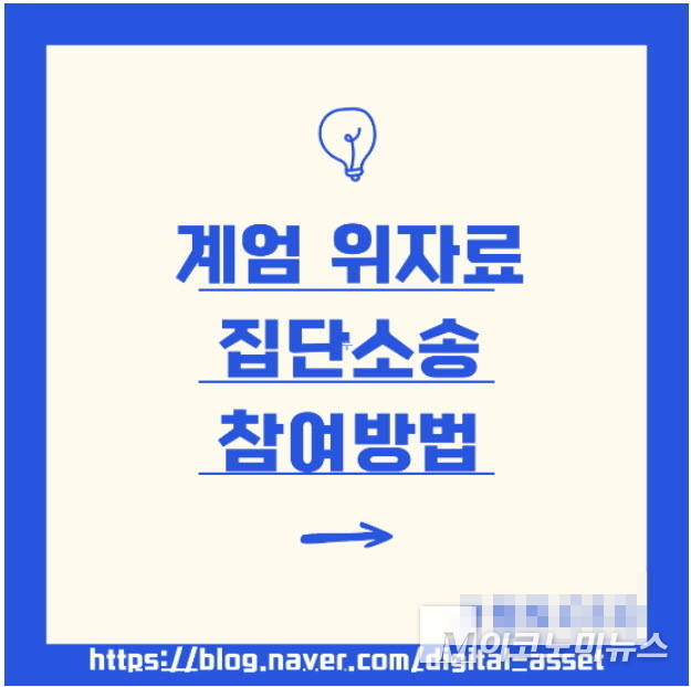 포털 사이트 블로그에 계엄 위자료 집당소송단 모집. 사진=온라인커뮤니티