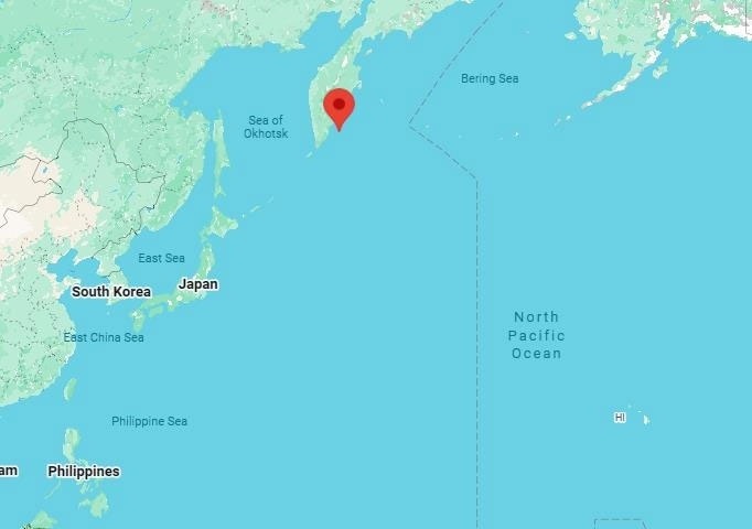 러시아, 일본 등 한반도 주변 지역 쓰나미 경보 발령. 사진=구글맵 캡처