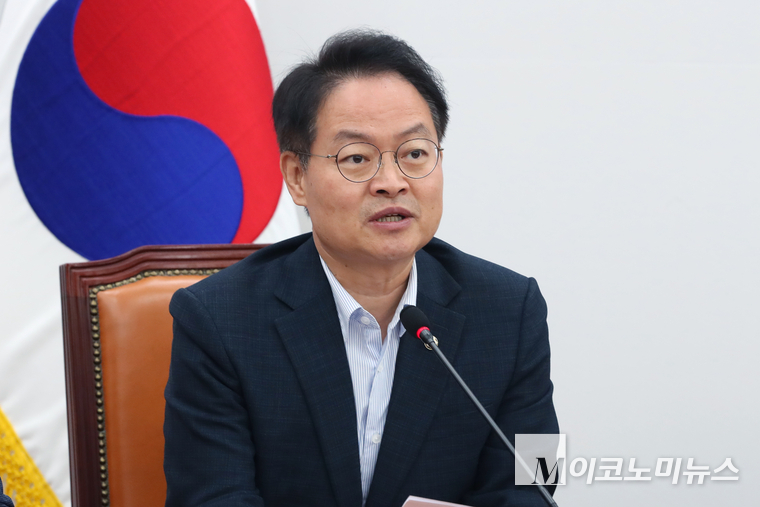 허영 원내수석부대표가 7일 국회 본관에서 열린 정책조정회의에서 발언하고 있다. 사진=최동환 기자