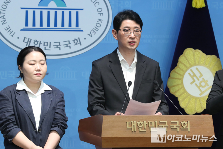 주진우 국민의힘 의원이 7일 국회 소통관에서 기자회견하고 있다. 사진=최동환 기자